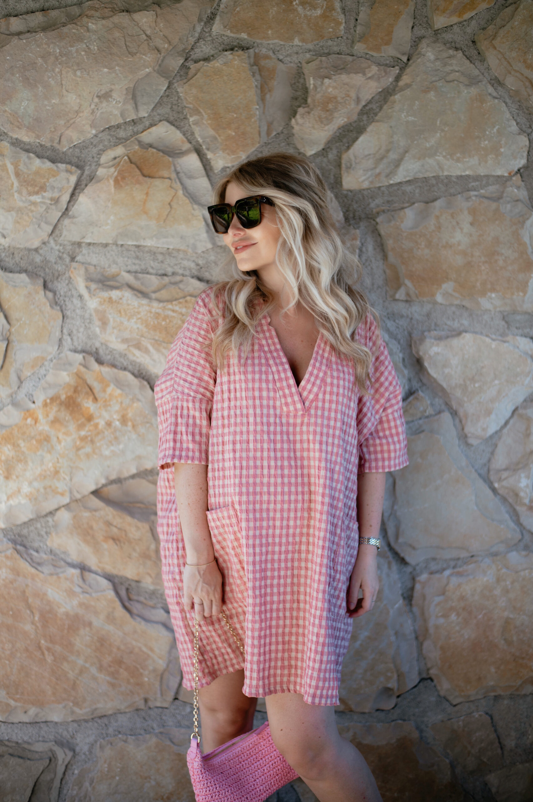 Pink Vichy Dress by Laundry Lab Outfit post